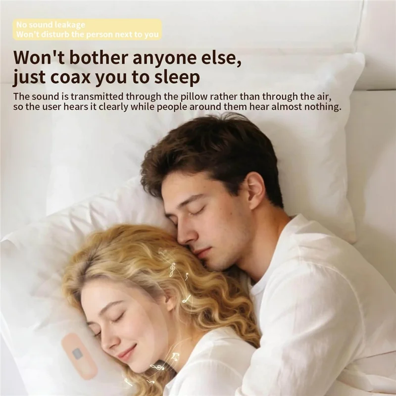QY13-A Bone Conduction Pillow Speaker Bluetooth-compatible 5.4 TF Card Dual Playback IPX4 Waterproof for Sleep - Black