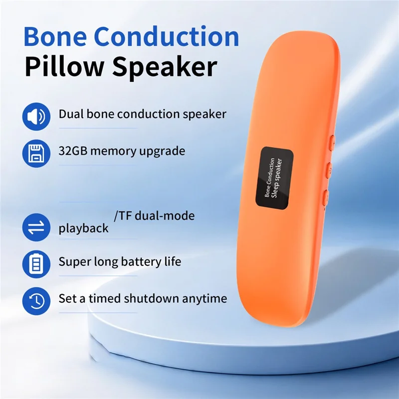 QY13-A Bone Conduction Pillow Speaker Bluetooth-compatible 5.4 TF Card Dual Playback IPX4 Waterproof for Sleep - Black
