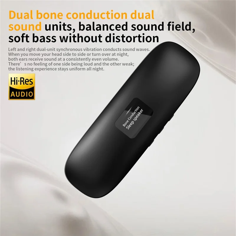 QY13-A Bone Conduction Pillow Speaker Bluetooth-compatible 5.4 TF Card Dual Playback IPX4 Waterproof for Sleep - Black