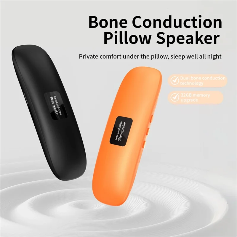 QY13-A Bone Conduction Pillow Speaker Bluetooth-compatible 5.4 TF Card Dual Playback IPX4 Waterproof for Sleep - Black