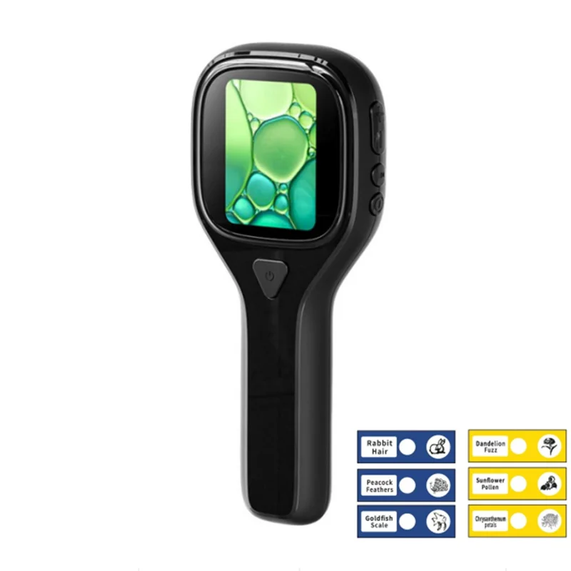 Microscopio Digitale Portatile Z100 per Bambini con Kit Campioni 500X Schermo IPS 2,0 Pollici 6 Luci LED per Esperimenti Scientifici - Nero