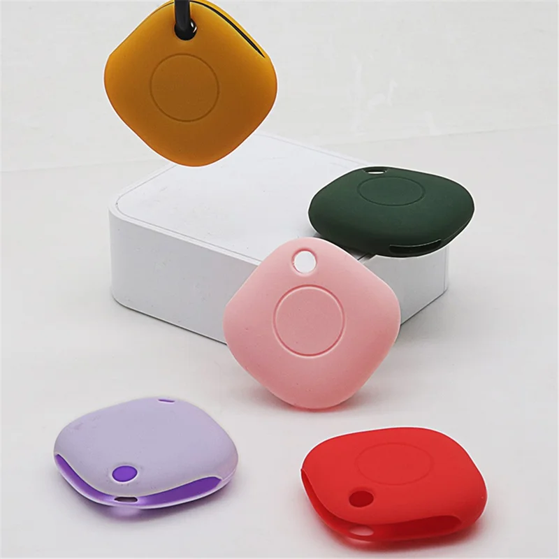 Portable Silicone Case Protective Cover with Buckle for Samsung Galaxy SmartTag Bluetooth-compatible Locator - Orange