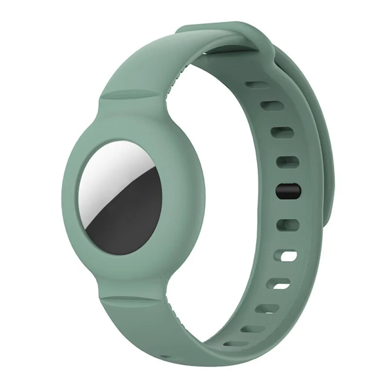 Soft Silicone Wristband Protective Case Cover Holder Bracelet for Apple AirTag - Blackish Green