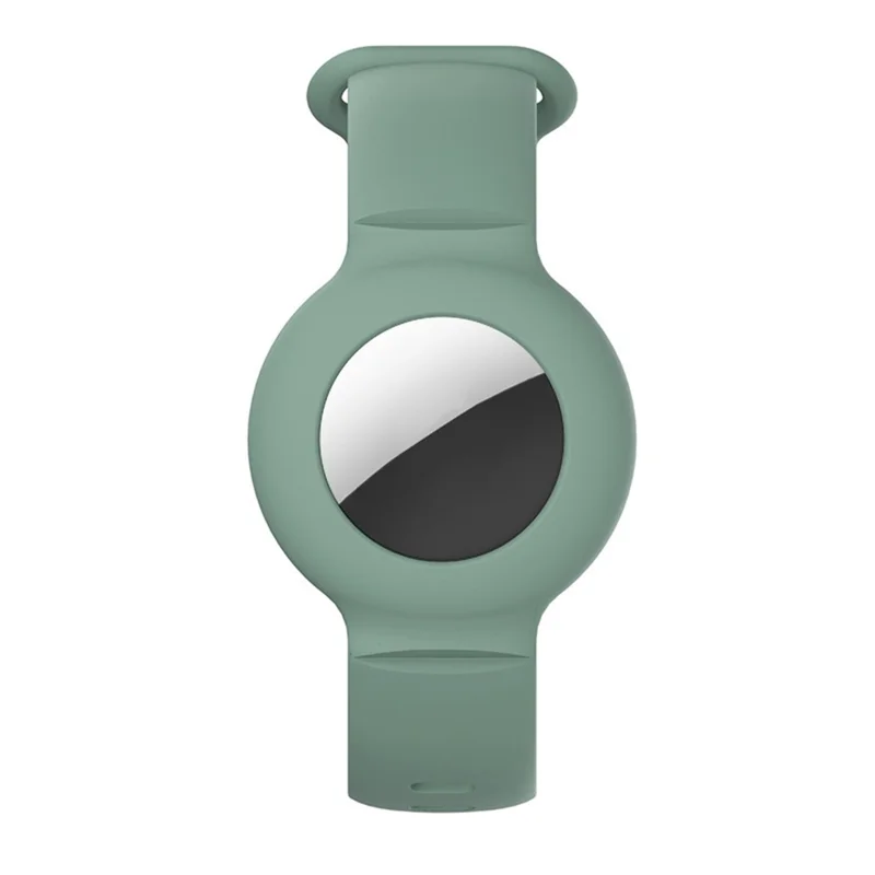 Soft Silicone Wristband Protective Case Cover Holder Bracelet for Apple AirTag - Blackish Green