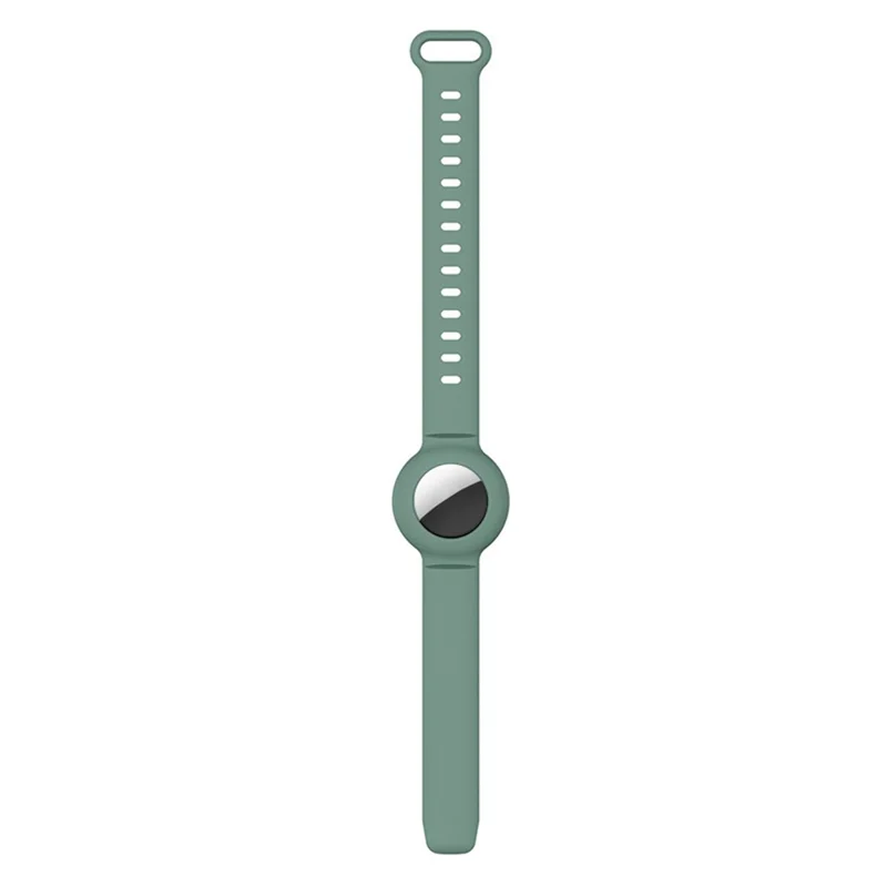 Soft Silicone Wristband Protective Case Cover Holder Bracelet for Apple AirTag - Blackish Green