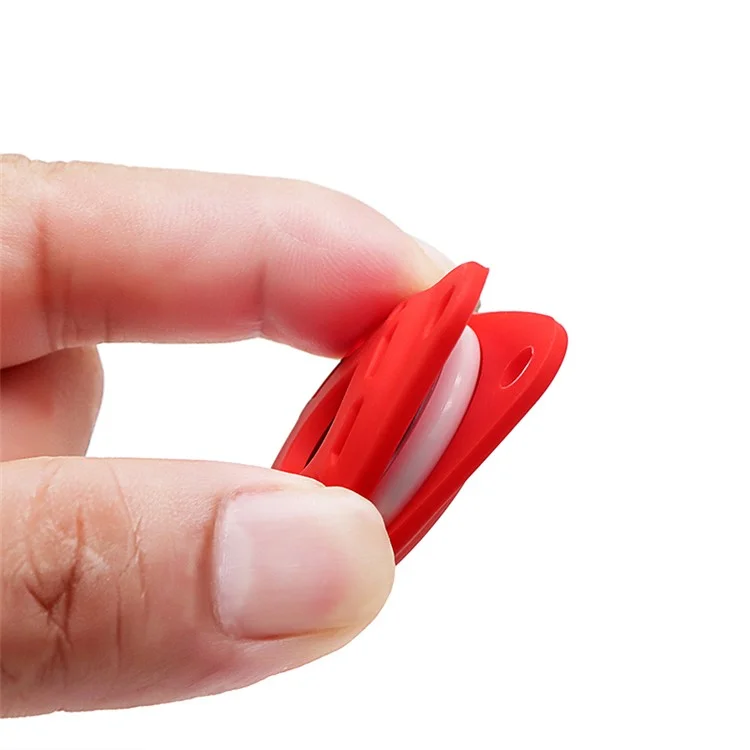 Coque De Protection En Silicone Anti-goutte Avec Boucle D'anneau Pour Apple Airtag Bluetooth Localisateur - Rouge