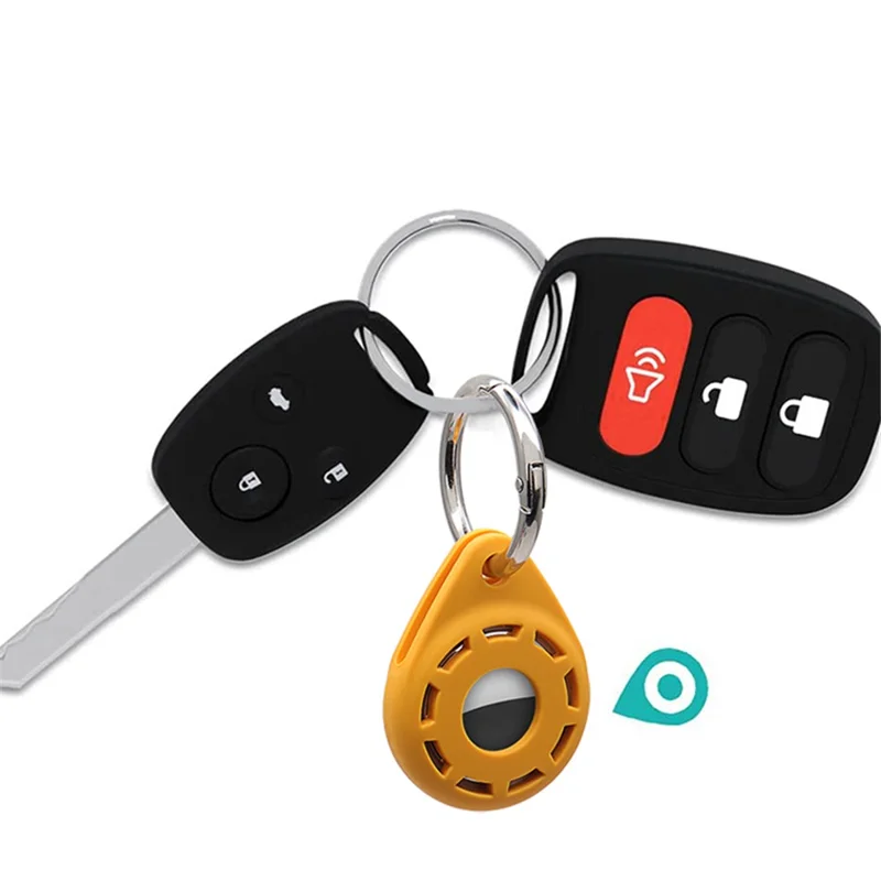 Capa Protetora de Silicone Anti-queda com Fivela de Anel para Localizador Bluetooth Apple AirTag - Cor de Rosa