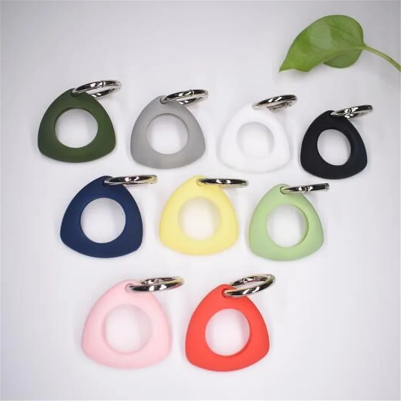 Triangle Silicone Protective Case Cover for Apple AirTag Bluetooth-compatible Locator - White