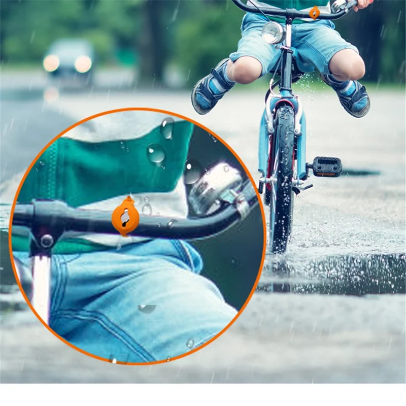 Silicone Anti-lost Protective Case Cover for Apple AirTag Bluetooth-compatible Locator - Black