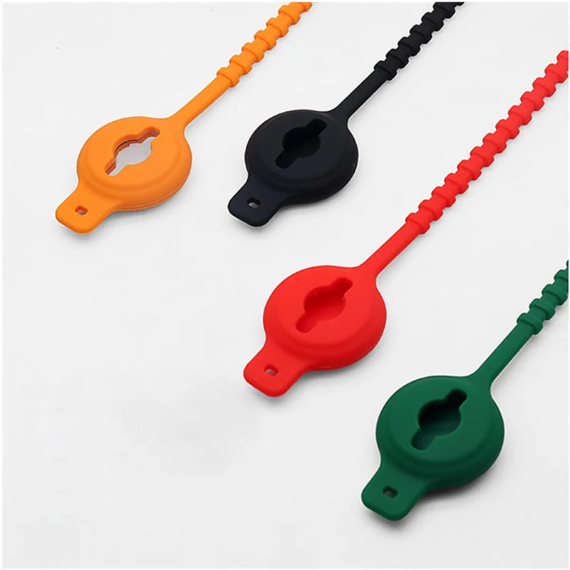 Silicone Anti-lost Protective Case Cover for Apple AirTag Bluetooth-compatible Locator - Black