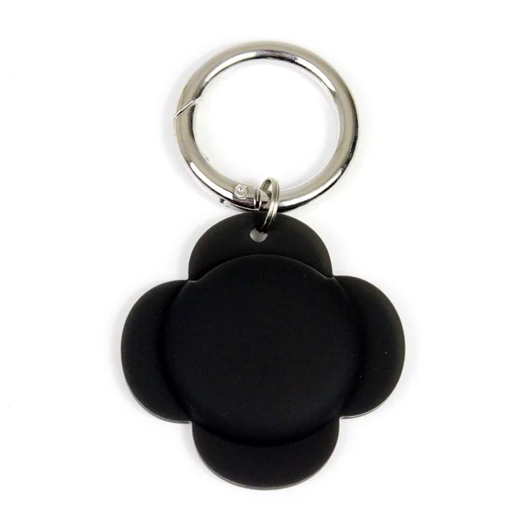 Flower Shape Silicone Case Cover Protector for Apple AirTag Bluetooth-compatible Tracker - Black
