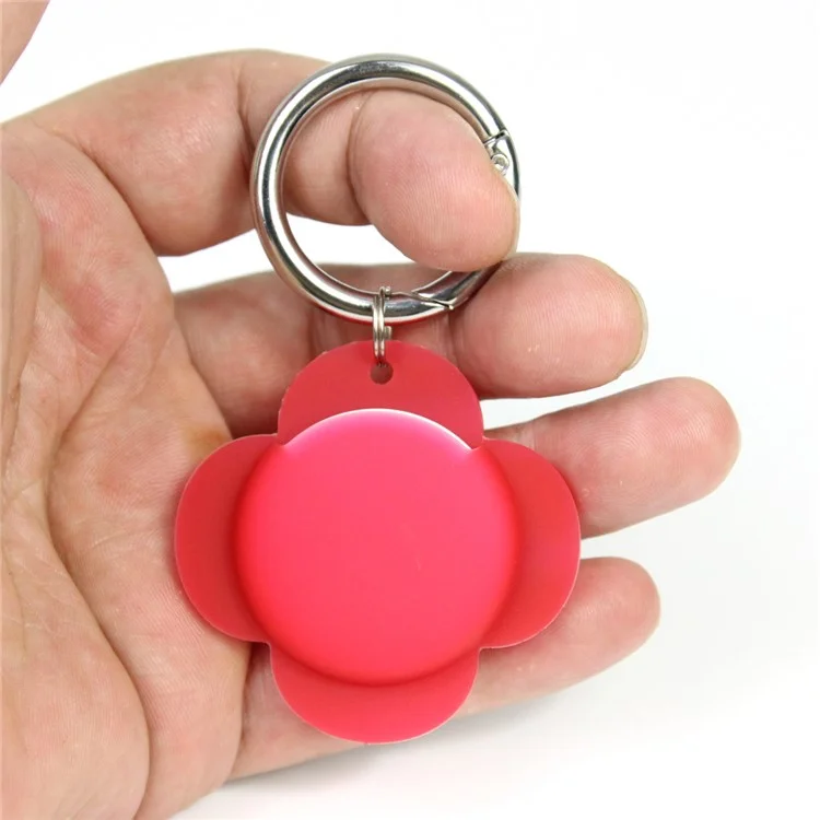 Flower Shape Silicone Case Cover Protector for Apple AirTag Bluetooth-compatible Tracker - Black