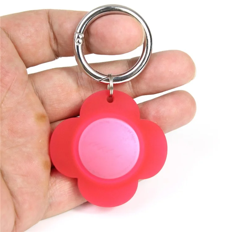 Flower Shape Silicone Case Cover Protector for Apple AirTag Bluetooth-compatible Tracker - Black