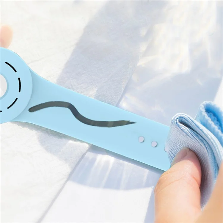Hollow Out Design Silicone Bracelet Anti-Lost Protective Cover Case Wristband for Apple AirTag Tracker - Green