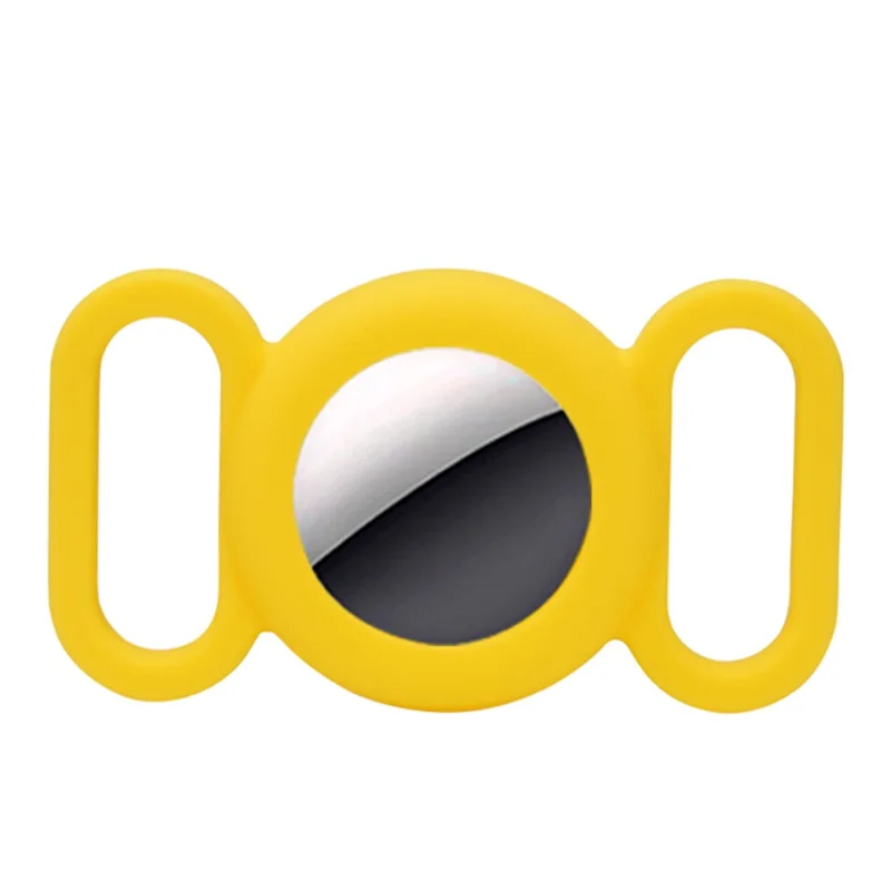 Anti-lost Pet Kids Elderly Bag Tracking Locator Silicone Protective Case Cover for Apple AirTag - Yellow