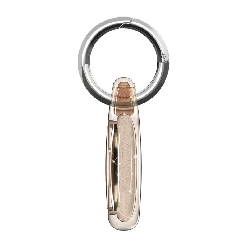Glitter Powder Full Coverage PC Protective Cover with Keychain Ring for Apple AirTag - Gold