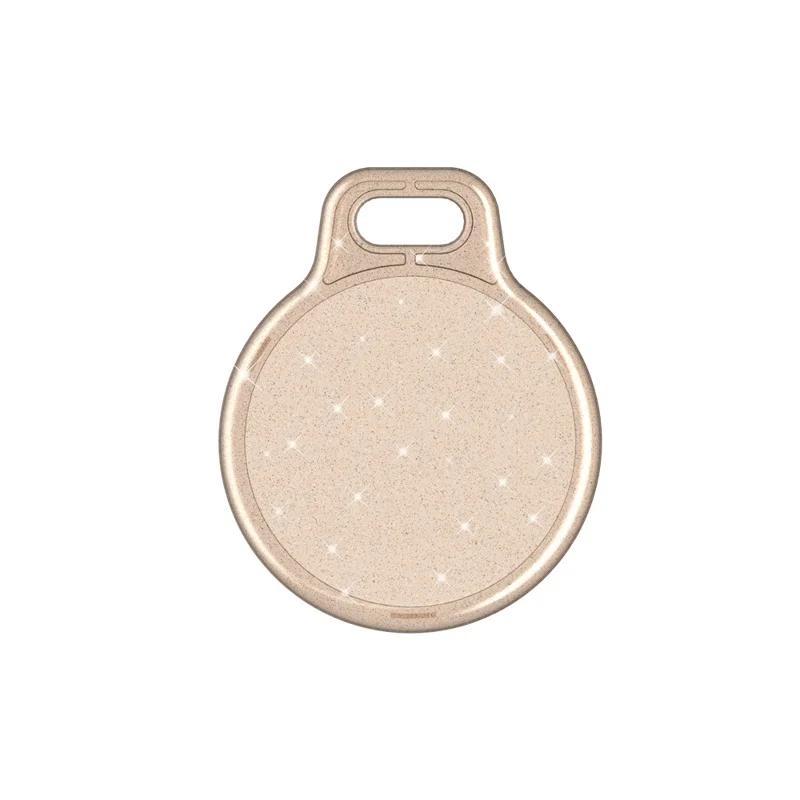 Glitter Powder Full Coverage PC Protective Cover with Keychain Ring for Apple AirTag - Gold