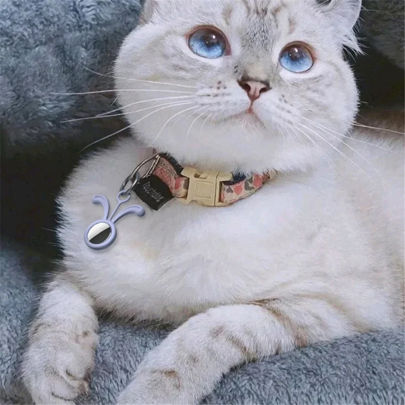 Cute Anti-lost Silicone Protective Case Cover for Apple AirTag Bluetooth-compatible Locator - Purple