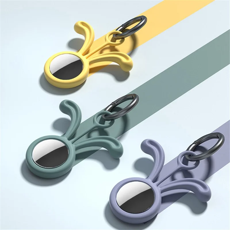 Cute Anti-lost Silicone Protective Case Cover for Apple AirTag Bluetooth-compatible Locator - Purple