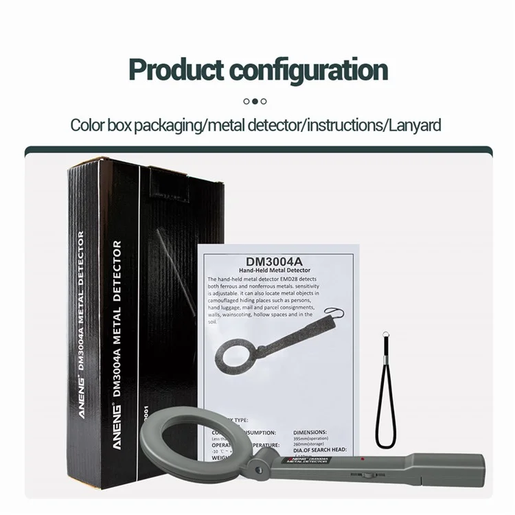 ANENG DM3004A Metal Detector Portatile Dispositivo di Rilevamento Elettronico dei Metalli con Testa Pieghevole a 180°