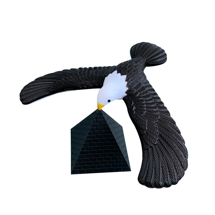 Equilibrio Eagle Bird Con Pyramid Stand Magic Toy Keep Balange Learning Toy Per Home Office - Nero