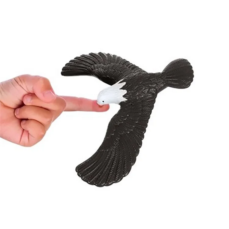 Balance Eagle Bird with Pyramid Stand Magic Toy Keep Balance Learning Toy for Home Office - Black