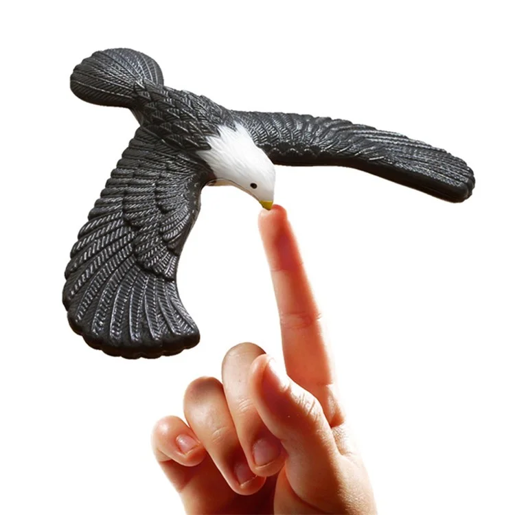 Balance Eagle Bird with Pyramid Stand Magic Toy Keep Balance Learning Toy for Home Office - Black