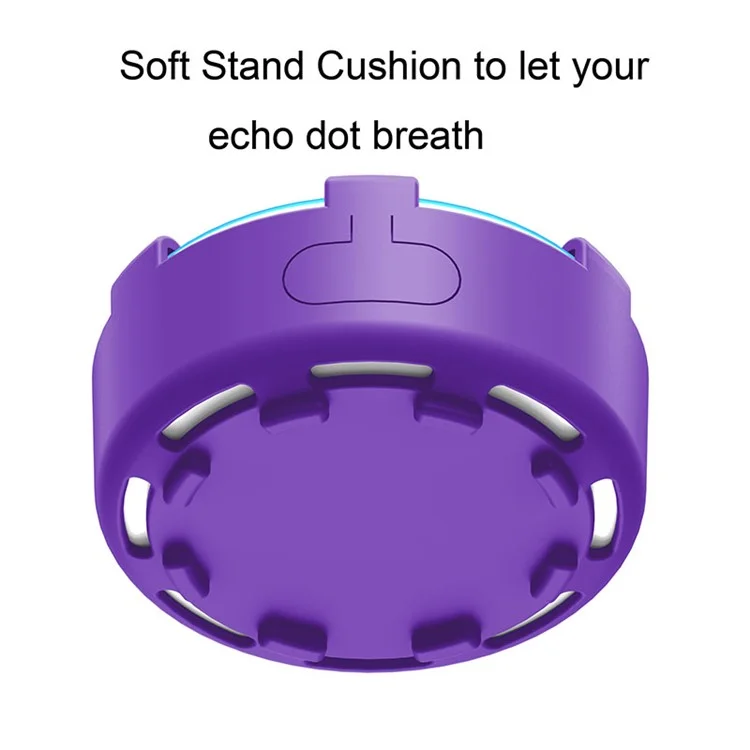 For Amazon Echo Dot 2 Silicone Cover Speaker Anti-slip Dust-proof Case - Purple