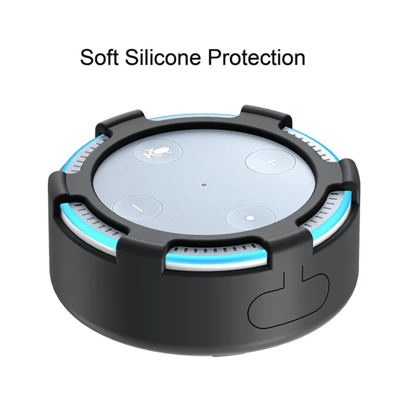 Para Amazon Echo Dot 2 Capa de Silicone Antiderrapante Anti-poeira - Preta