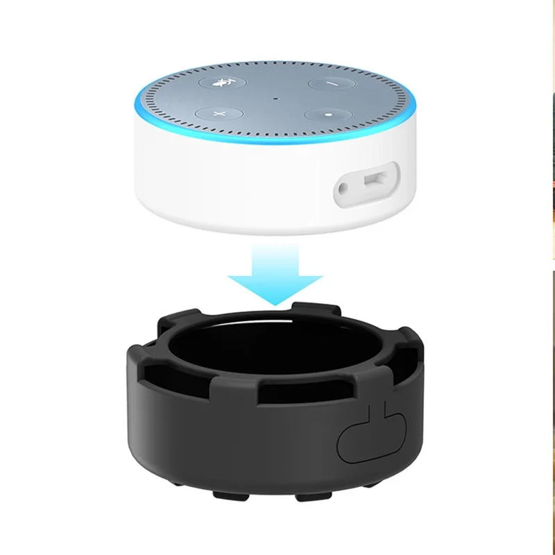 Para Amazon Echo Dot 2 Capa de Silicone Antiderrapante Anti-poeira - Preta