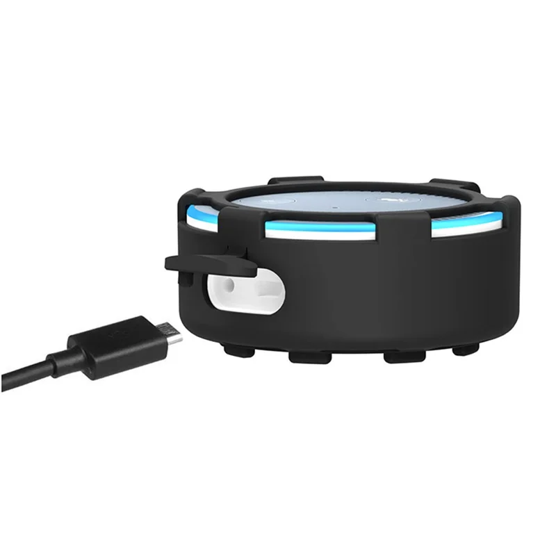 Para Amazon Echo Dot 2 Capa de Silicone Antiderrapante Anti-poeira - Preta