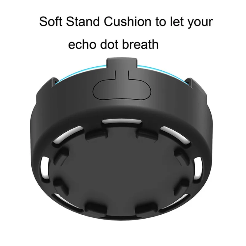 Para Amazon Echo Dot 2 Capa de Silicone Antiderrapante Anti-poeira - Preta