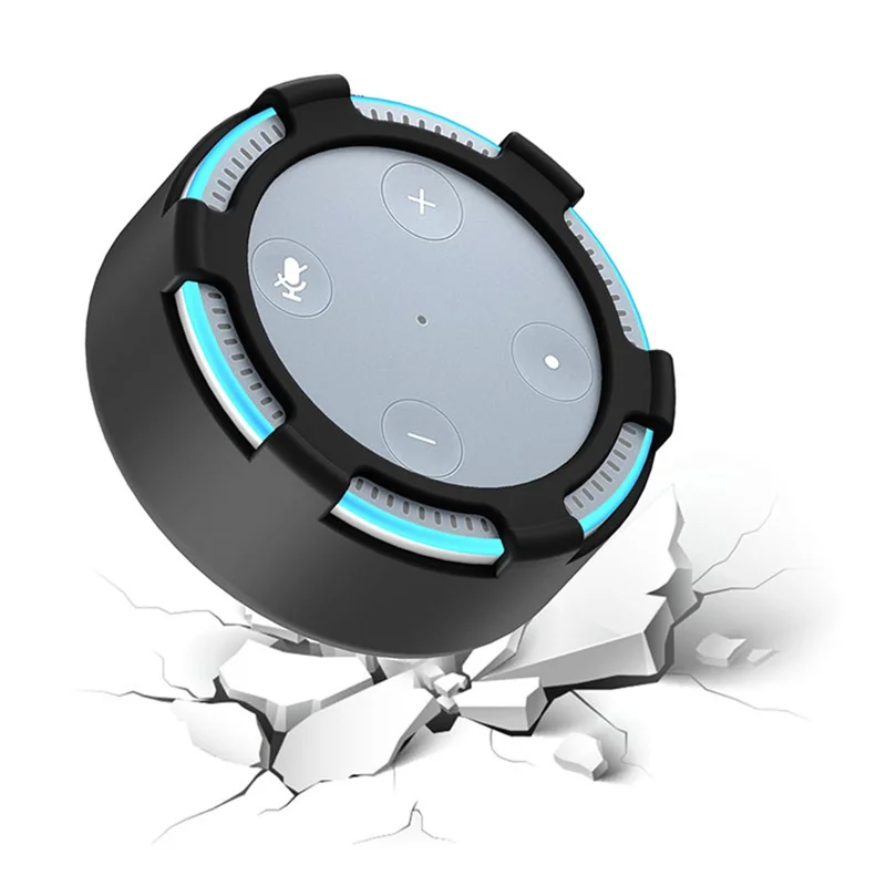 Para Amazon Echo Dot 2 Capa de Silicone Antiderrapante Anti-poeira - Preta