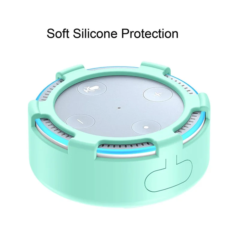 For Amazon Echo Dot 2 Silicone Cover Speaker Anti-slip Dust-proof Case - Mint Green