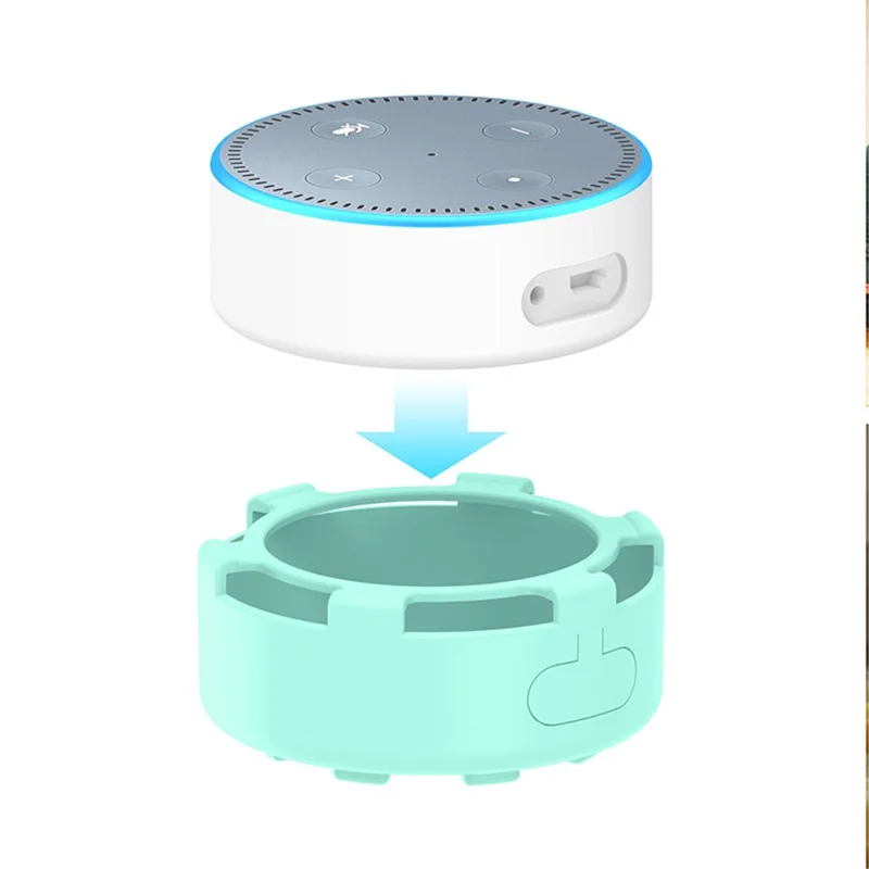 For Amazon Echo Dot 2 Silicone Cover Speaker Anti-slip Dust-proof Case - Mint Green