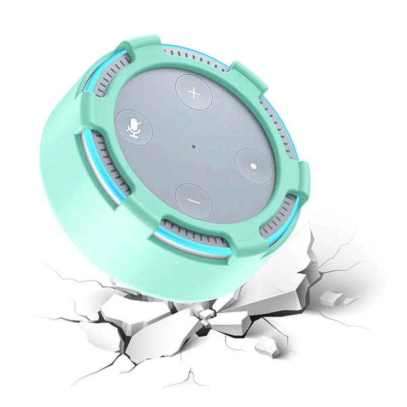 For Amazon Echo Dot 2 Silicone Cover Speaker Anti-slip Dust-proof Case - Mint Green