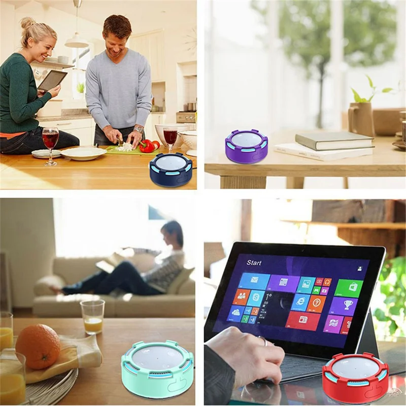 For Amazon Echo Dot 2 Silicone Cover Speaker Anti-slip Dust-proof Case - Mint Green