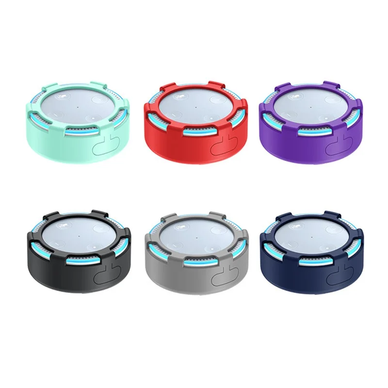 For Amazon Echo Dot 2 Silicone Cover Speaker Anti-slip Dust-proof Case - Mint Green