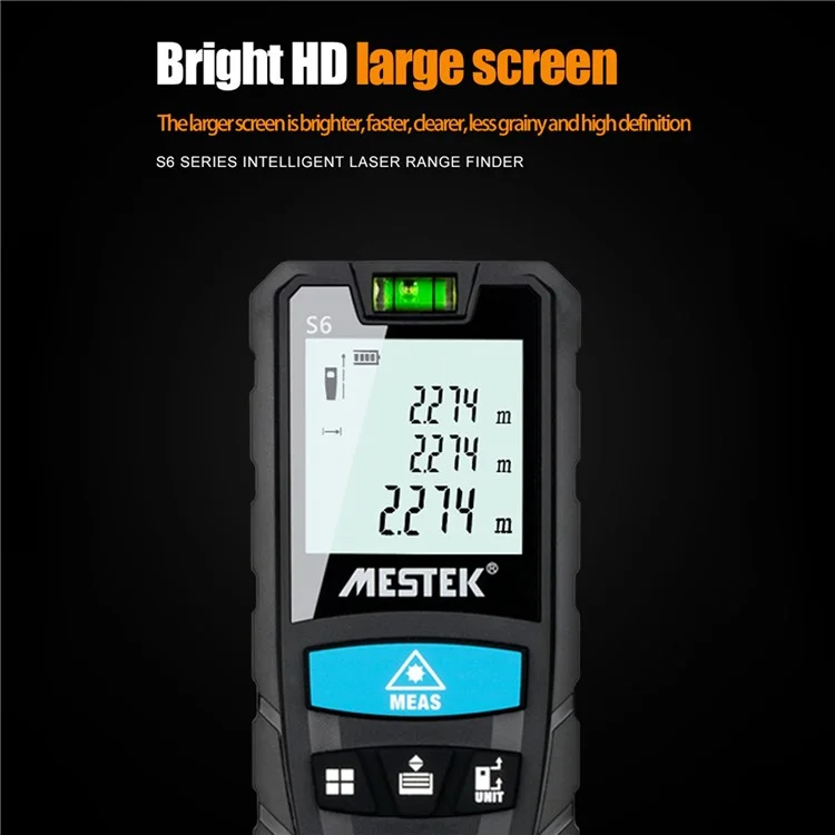 MESTEK S6 Distance Meter Laser Measure Meter 100m/328ft Distance Portable Digital Measure Tool for Distance, Area and Volume