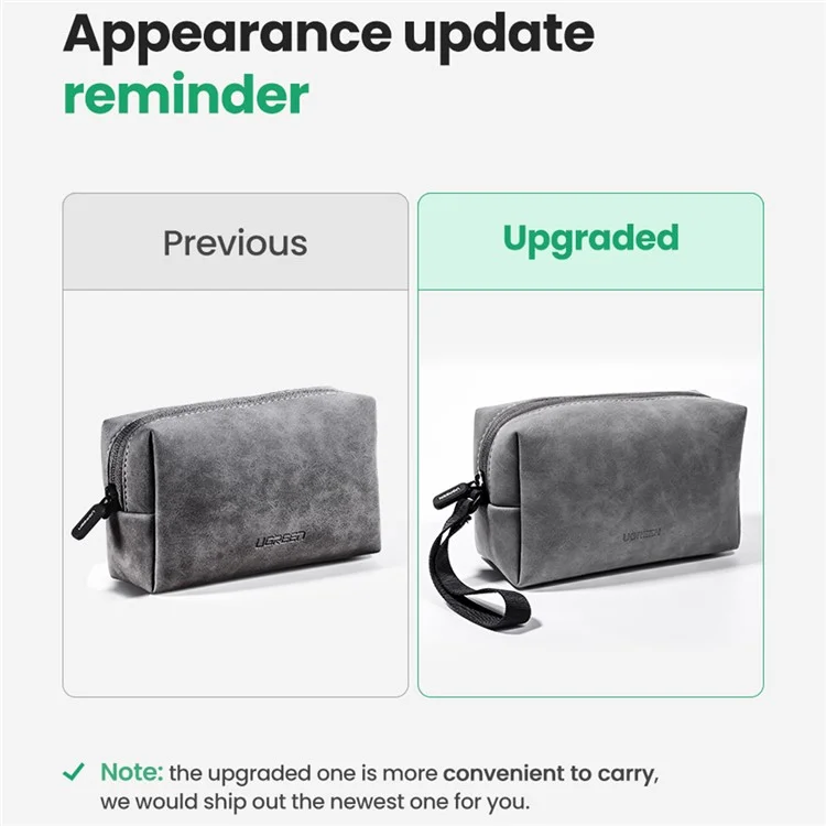 UGREEN 80359 Borsa da viaggio portatile in pelle PU per accessori digitali Storage Bag USB Cavo Adattatore di ricarica Auricolare Borsa da trasporto