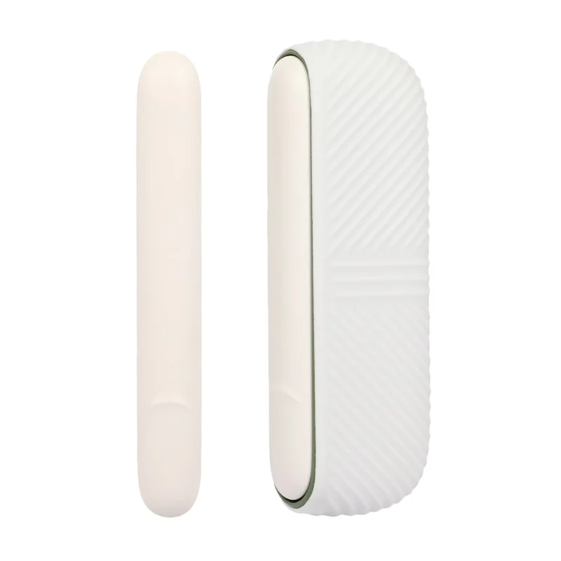 For IQOS ILUMA E-cigarette Soft Silicone Protective Case Anti-scratch Shell + Side Cover - White/Matte White