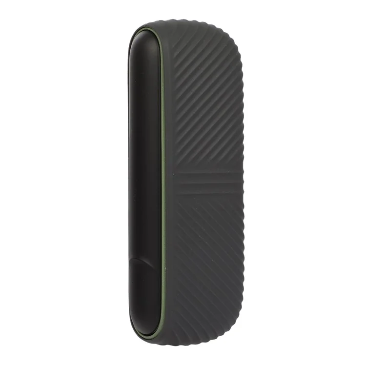 Per IQOS ILUMA E-cigarette Custodia protettiva in morbido silicone Anti-graffio Shell + Copertura laterale - Grigio scuro/Nero opaco