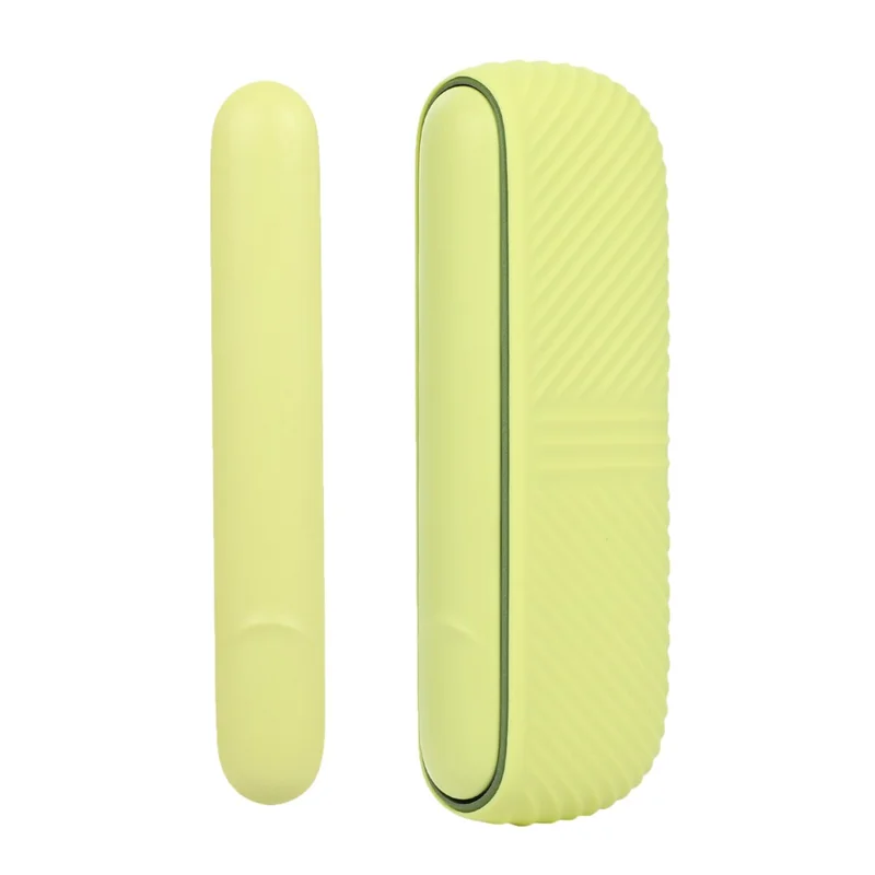 For IQOS ILUMA E-cigarette Soft Silicone Protective Case Anti-scratch Shell + Side Cover - Yellow/Matte Yellow
