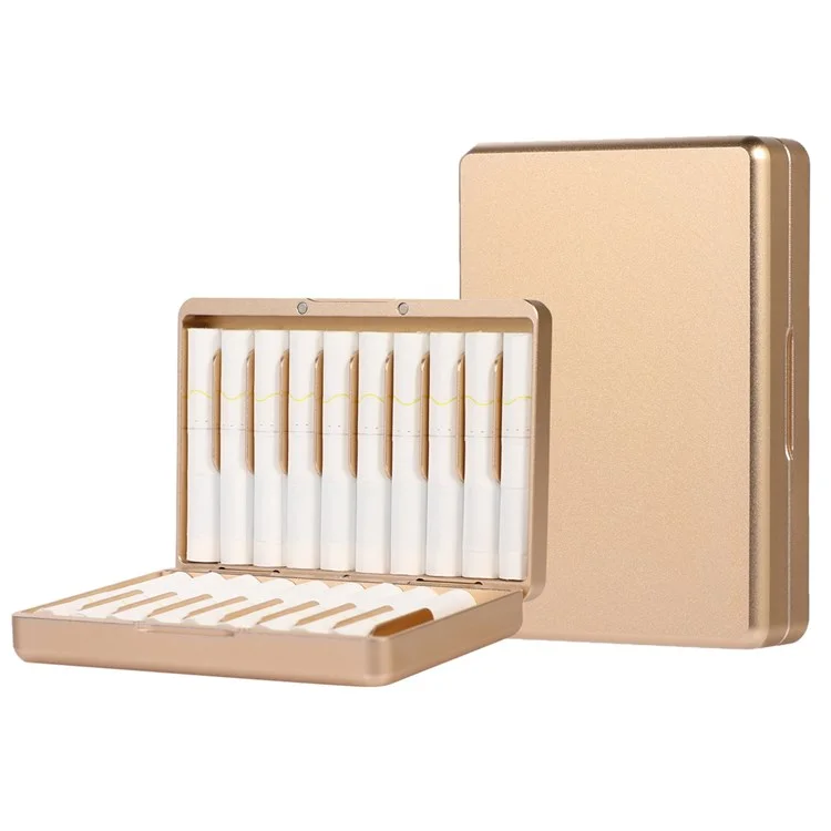 Tragbares Schutzetui kompatibel mit allen IQOS-Modellen Elektronische Zigarette Aluminiumlegierungsaufbewahrungsbox - Gold