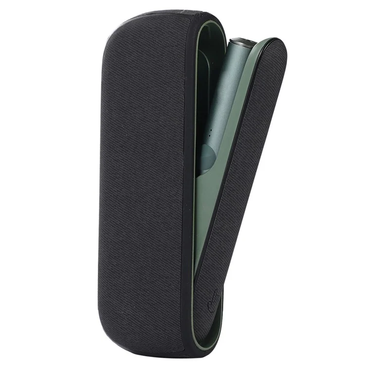 Защитный чехол для IQOS ILUMA, стильный узор из искусственной кожи + TPU, противоцарапинная пылезащитная крышка-протектор - черный