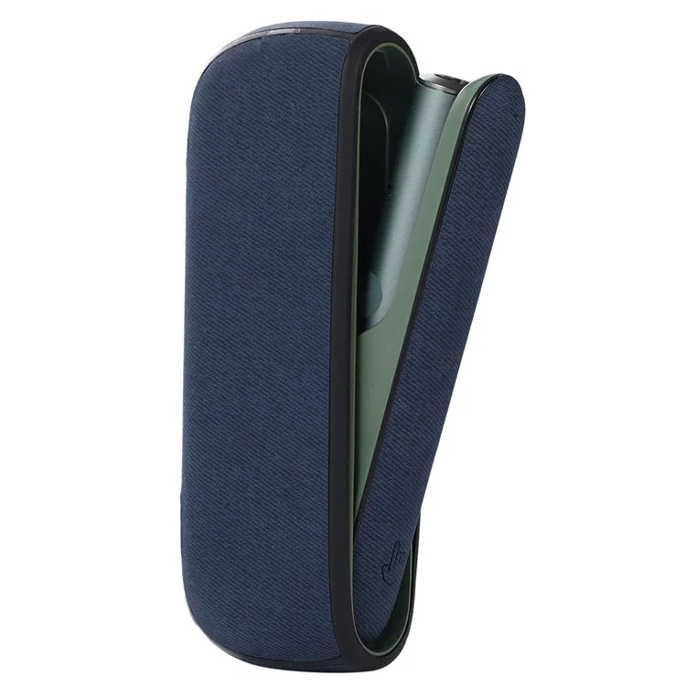 Étui de Protection Pour Iqos Iluma, Motif Élégant Cuir PU + TPU Protecteur de Couverture Anti-poussière Anti-rayures - Bleu Foncé