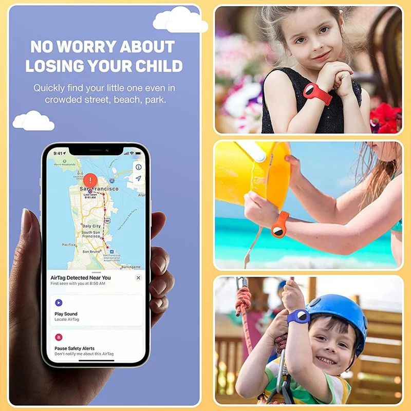 Watch Band Style Silicone Case for Apple AirTag Tracker, Kid Locator Anti-lost Protective Case Bracelet - Rose