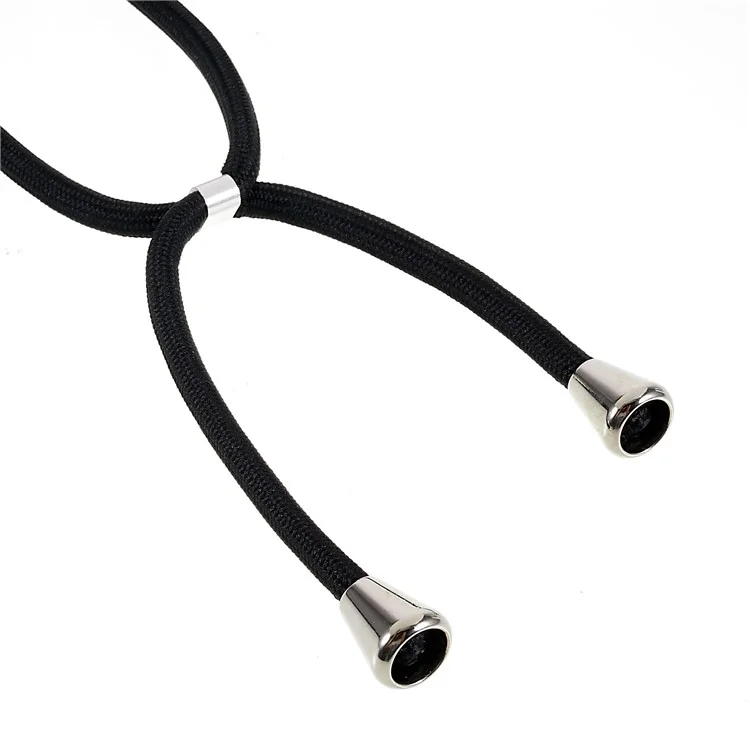 Universal Phone Lanyard Neck Strap with Patch Smartphone Crossbody Body Adjustable Shoulder Strap - Black