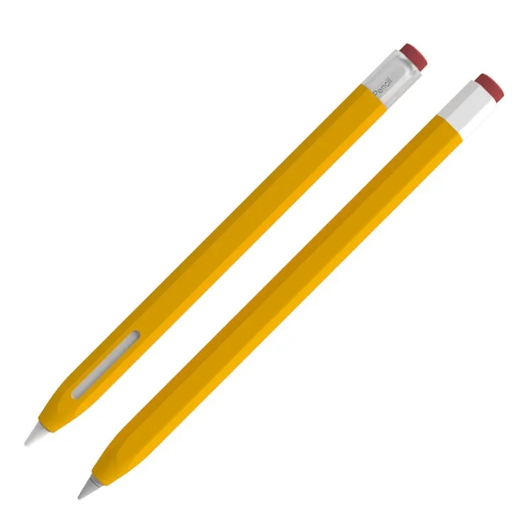 LOVE MEI Para Apple Pencil (1ª generación) Vintage Stylus Pen Funda protectora de silicona líquida a prueba de golpes - Amarillo