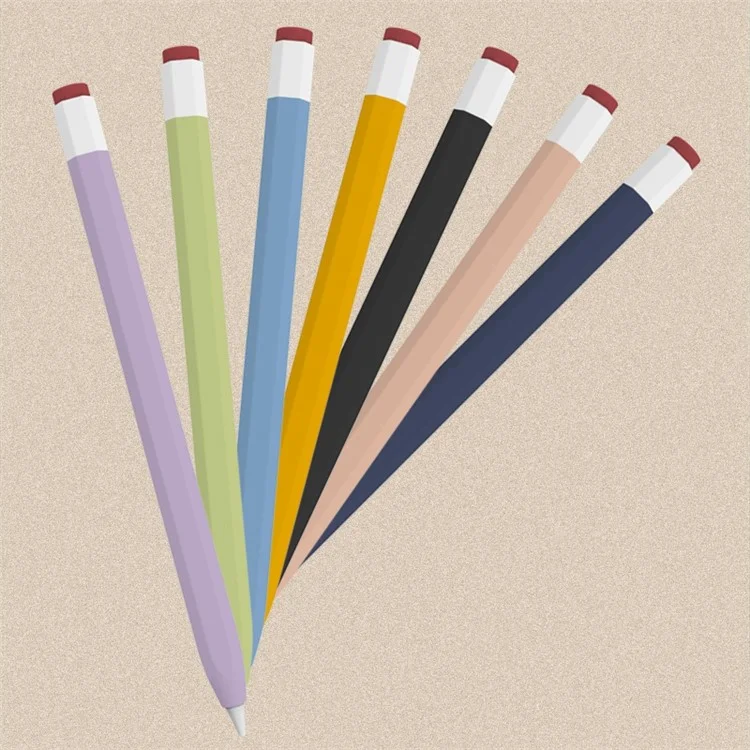 LOVE MEI Para Apple Pencil (1ª generación) Vintage Stylus Pen Funda protectora de silicona líquida a prueba de golpes - Amarillo